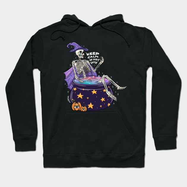 Keep calm in hot water Hoodie by Sad Skelly